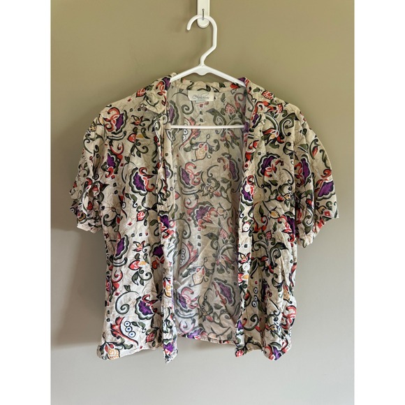 Stefani Powers Tops - Stefani Powers Vintage Paisley Floral Button Up Shirt Womens Small Multi Color
